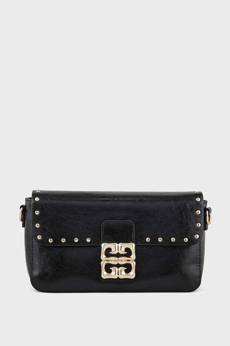 Fuzzyfreezy Black Studded Crossbody