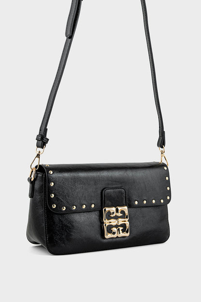 Fuzzyfreezy Black Studded Crossbody