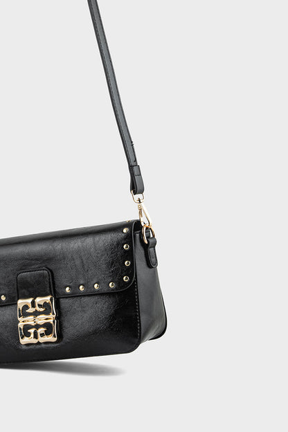 Fuzzyfreezy Black Studded Crossbody